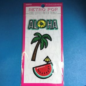 Set of 3 Aloha Palm Tree Watermelon Iron On Patch